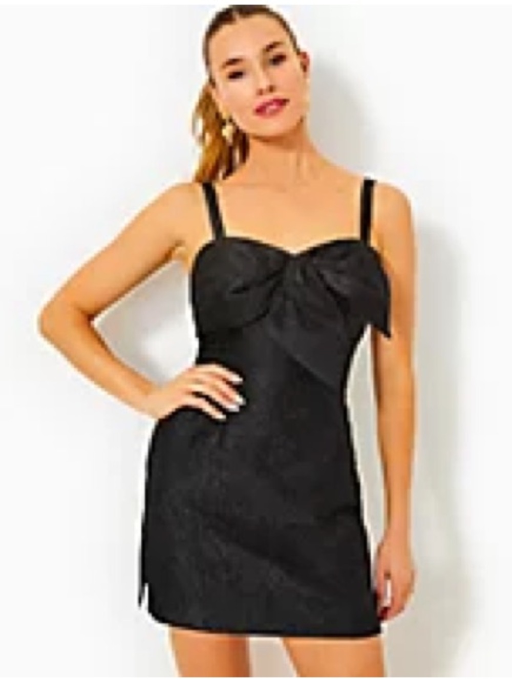 Lilly Pulitzer Black Bow-Front Romper